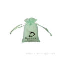 Mini Laurel-green Organza Drawstring Pouch With Logo For Pa